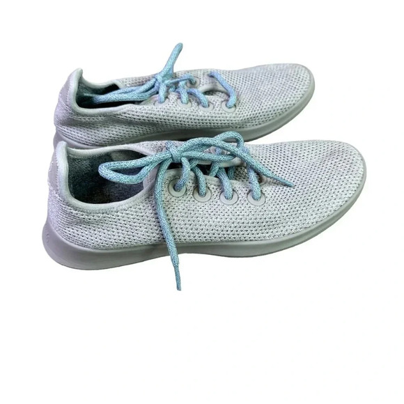 Allbirds Tree Runners Light Grey Blue Laces Sneakers Tennis Shoes Size 9 Women's - Picture 8 of 10